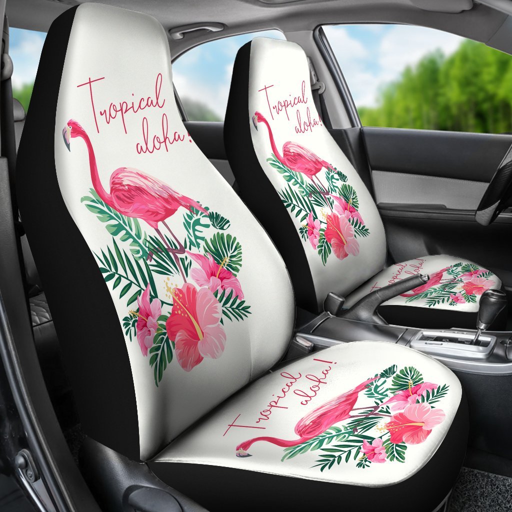 FLAMINGOS TROPICAL ALOHA CAR SEAT COVER UNIVERSAL FIT-grizzshop