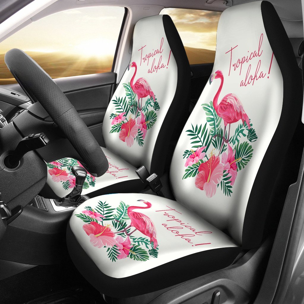 FLAMINGOS TROPICAL ALOHA CAR SEAT COVER UNIVERSAL FIT-grizzshop