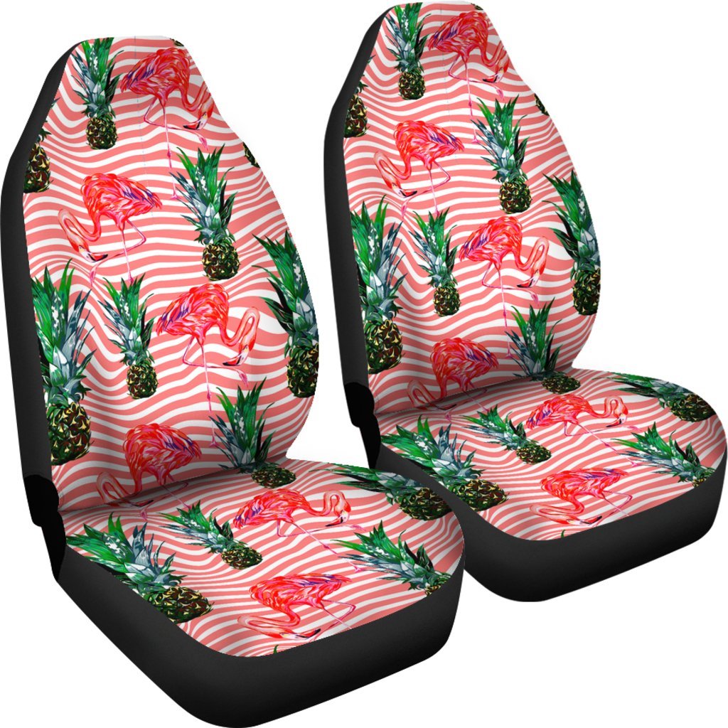 FLAMINGOS TROPICAL PINEAPPLE CAR SEAT COVER UNIVERSAL FIT-grizzshop