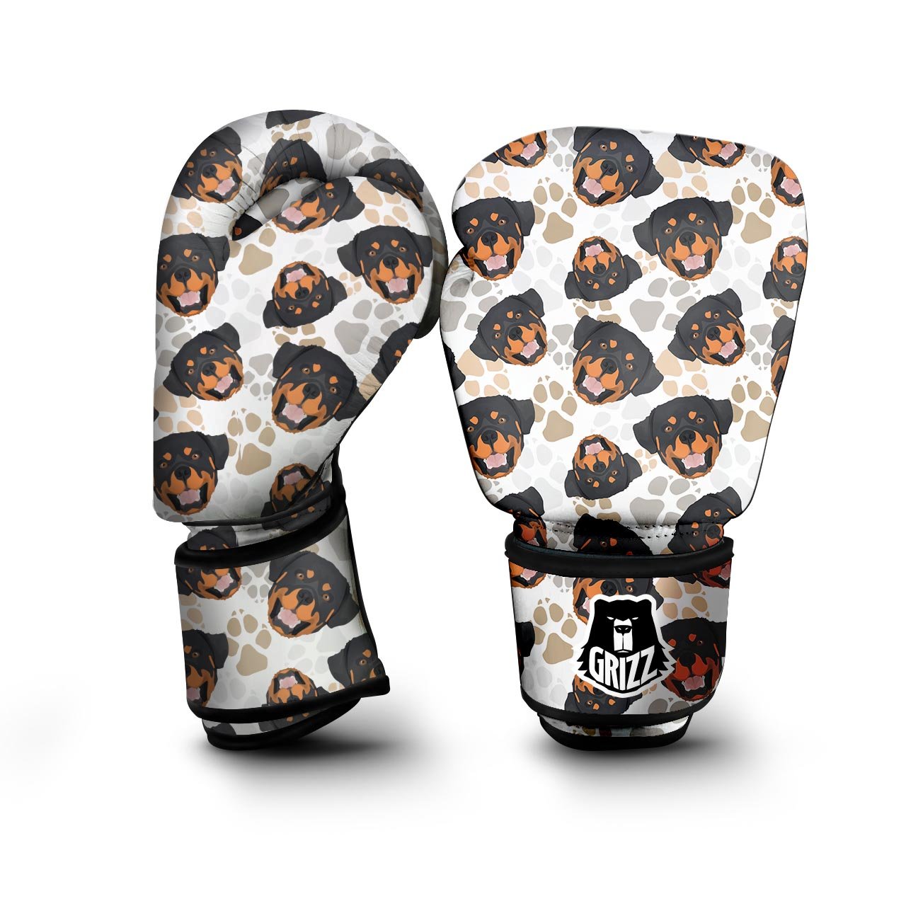 Face Rottweiler Print Pattern Boxing Gloves-grizzshop