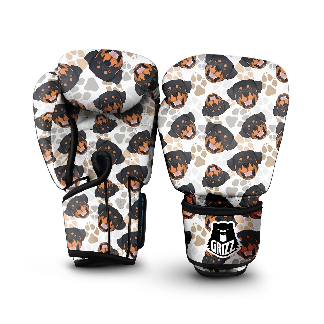 Face Rottweiler Print Pattern Boxing Gloves-grizzshop