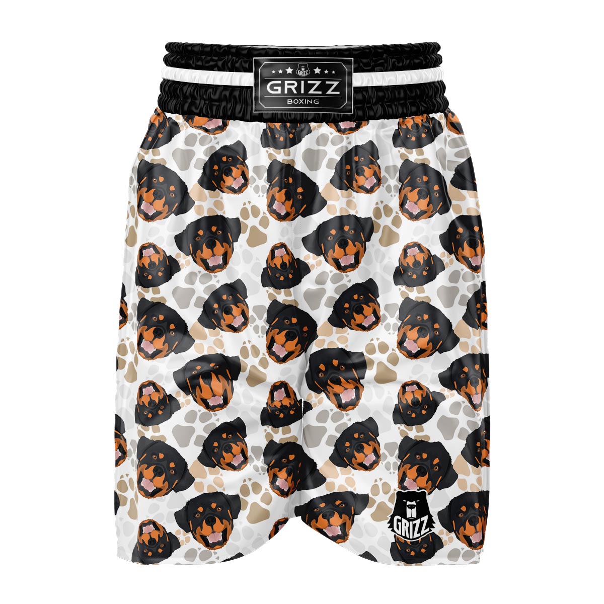 Face Rottweiler Print Pattern Boxing Shorts-grizzshop