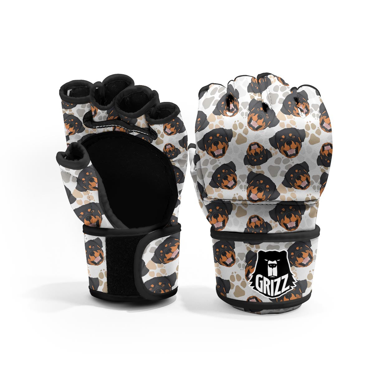 Face Rottweiler Print Pattern MMA Gloves-grizzshop