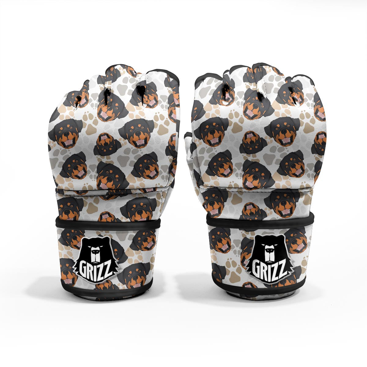 Face Rottweiler Print Pattern MMA Gloves-grizzshop