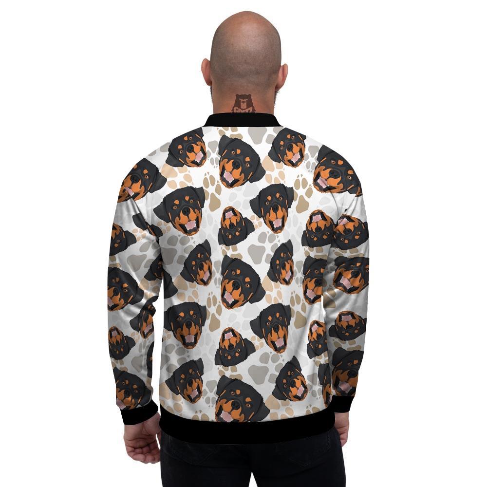Face Rottweiler Print Pattern Men's Bomber Jacket-grizzshop