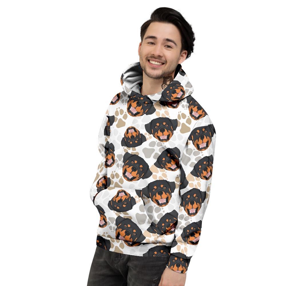 Face Rottweiler Print Pattern Men's Hoodie-grizzshop