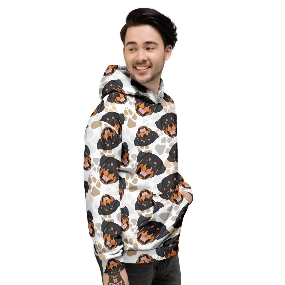 Face Rottweiler Print Pattern Men's Hoodie-grizzshop