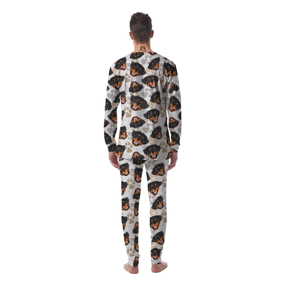 Face Rottweiler Print Pattern Men's Pajamas-grizzshop
