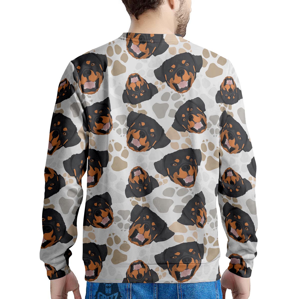Face Rottweiler Print Pattern Men's Sweatshirt-grizzshop