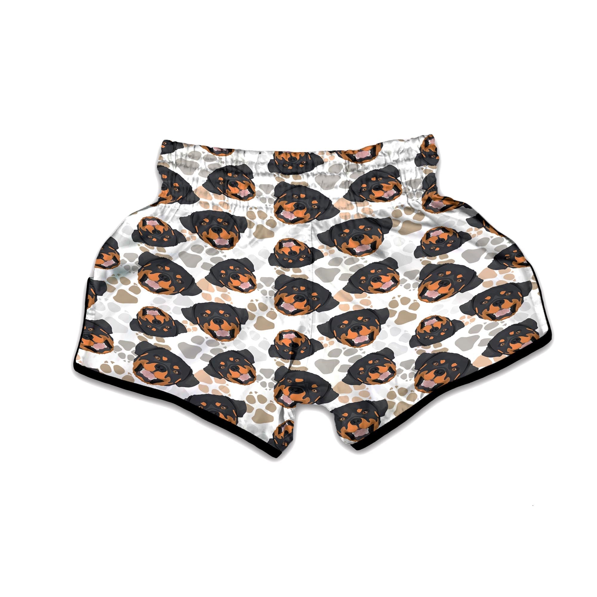 Face Rottweiler Print Pattern Muay Thai Boxing Shorts-grizzshop