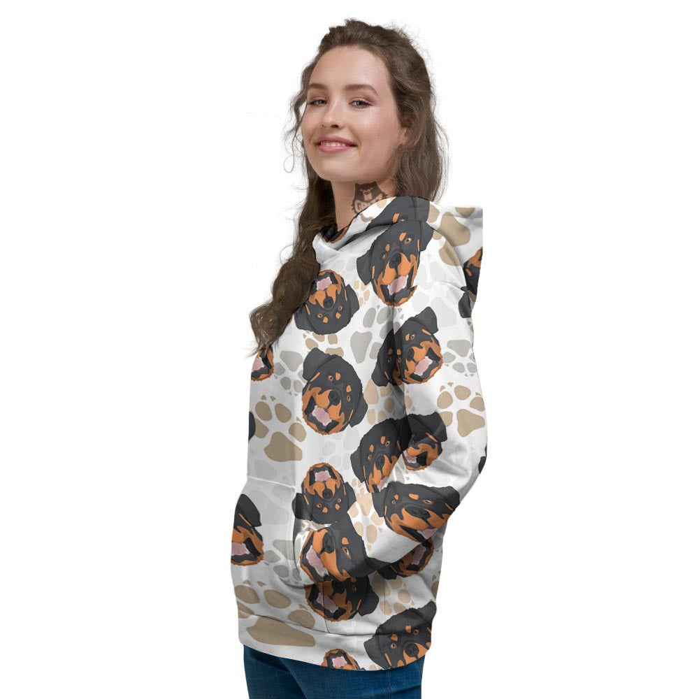 Face Rottweiler Print Pattern Women's Hoodie-grizzshop