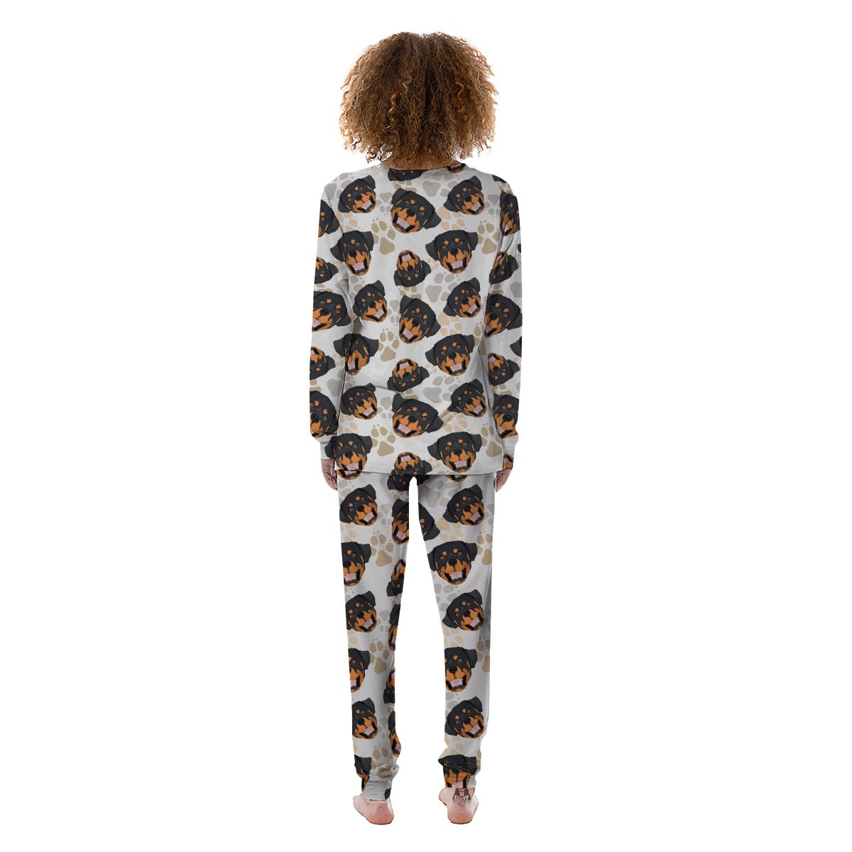 Face Rottweiler Print Pattern Women's Pajamas-grizzshop