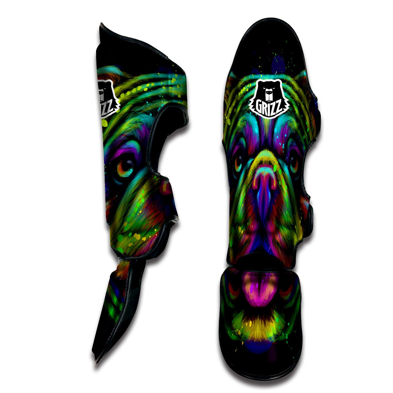 Face Shar Pei Print Muay Thai Shin Guards-grizzshop