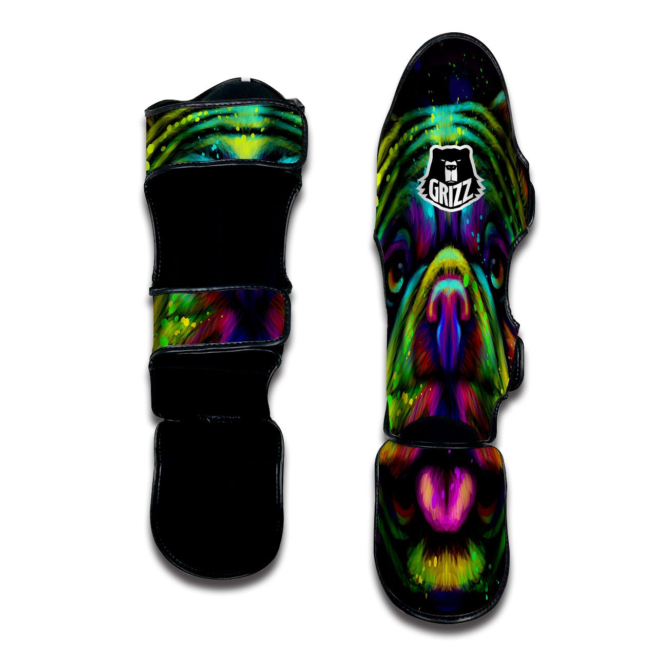 Face Shar Pei Print Muay Thai Shin Guards-grizzshop