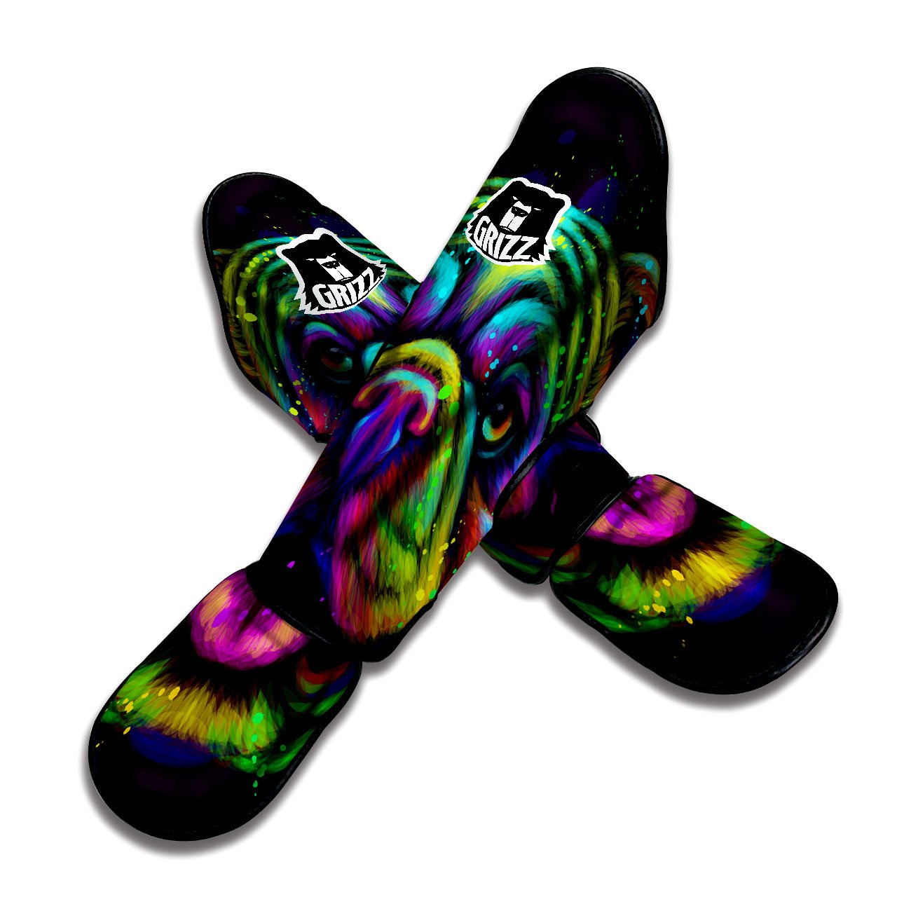 Face Shar Pei Print Muay Thai Shin Guards-grizzshop