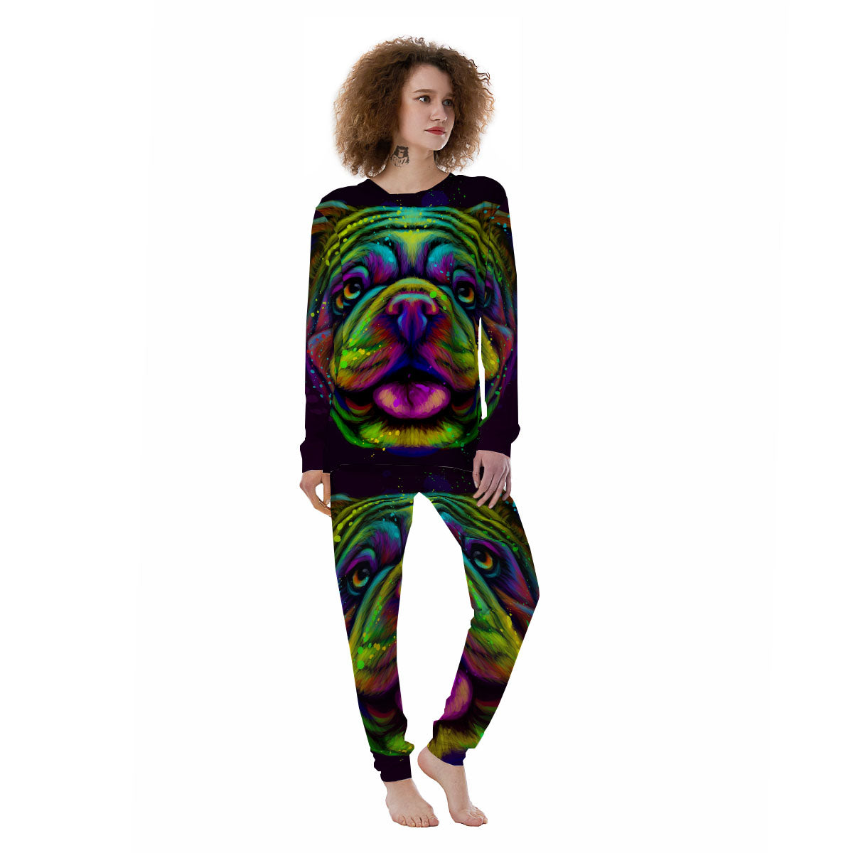 Face Shar Pei Print Women's Pajamas-grizzshop