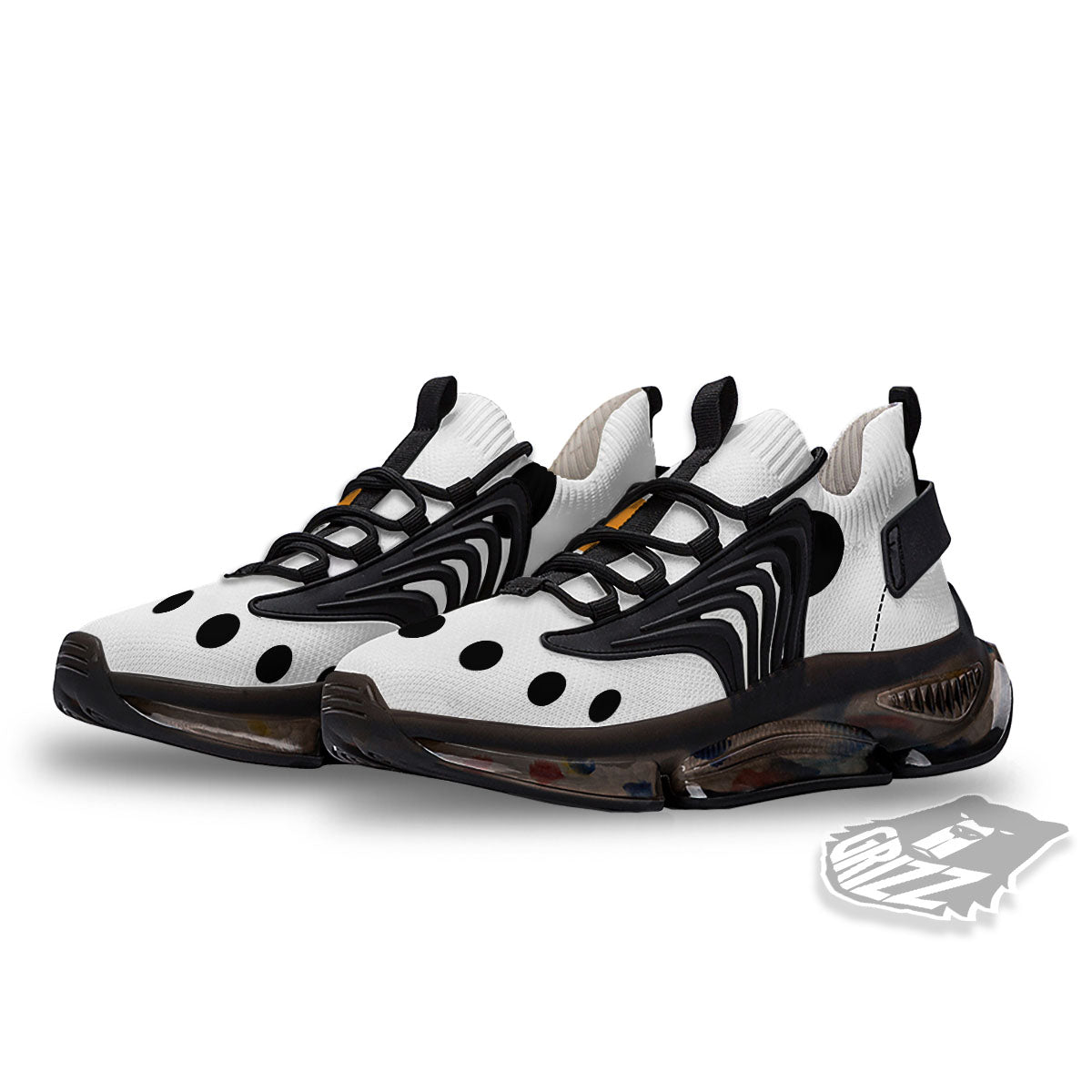 Face Snowman Print Black Gym Shoes-grizzshop