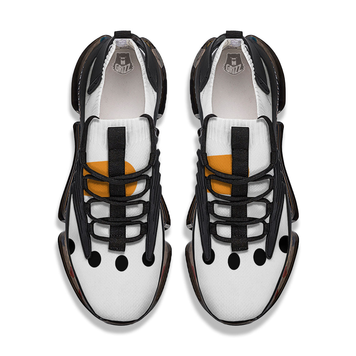 Face Snowman Print Black Gym Shoes-grizzshop