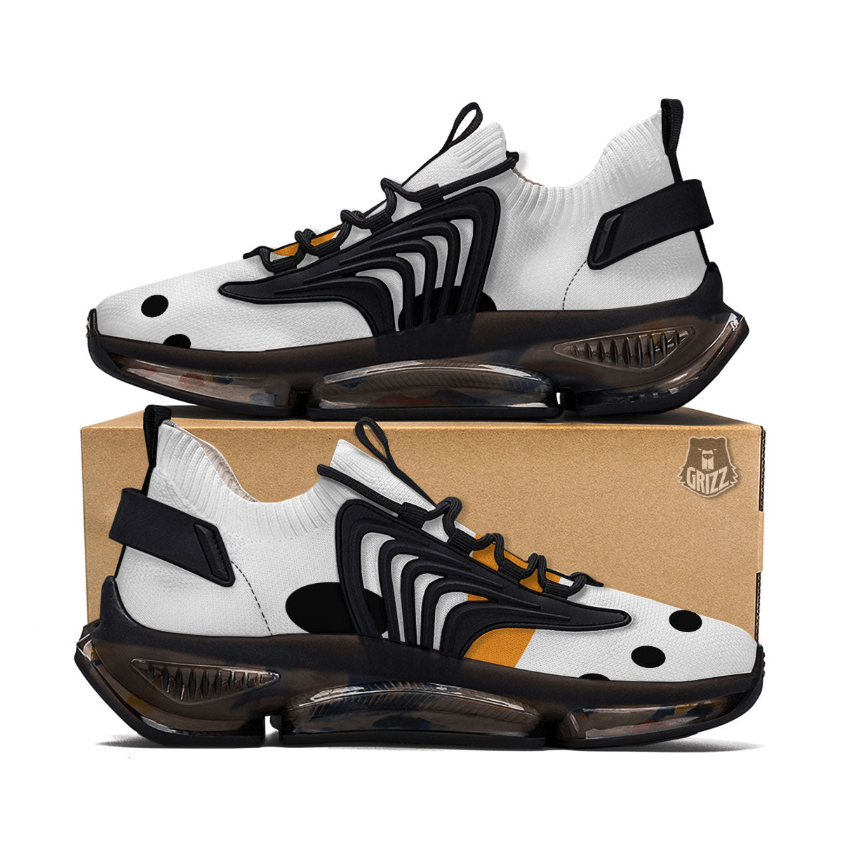 Face Snowman Print Black Gym Shoes-grizzshop