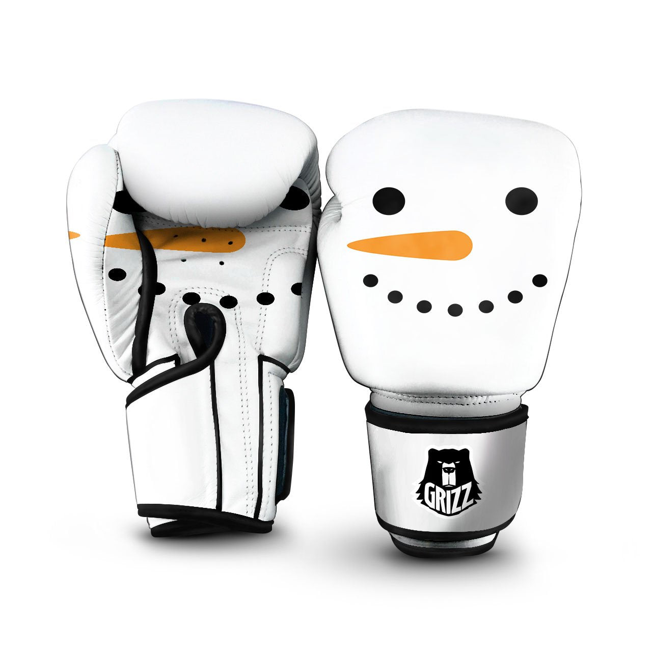 Face Snowman Print Boxing Gloves-grizzshop