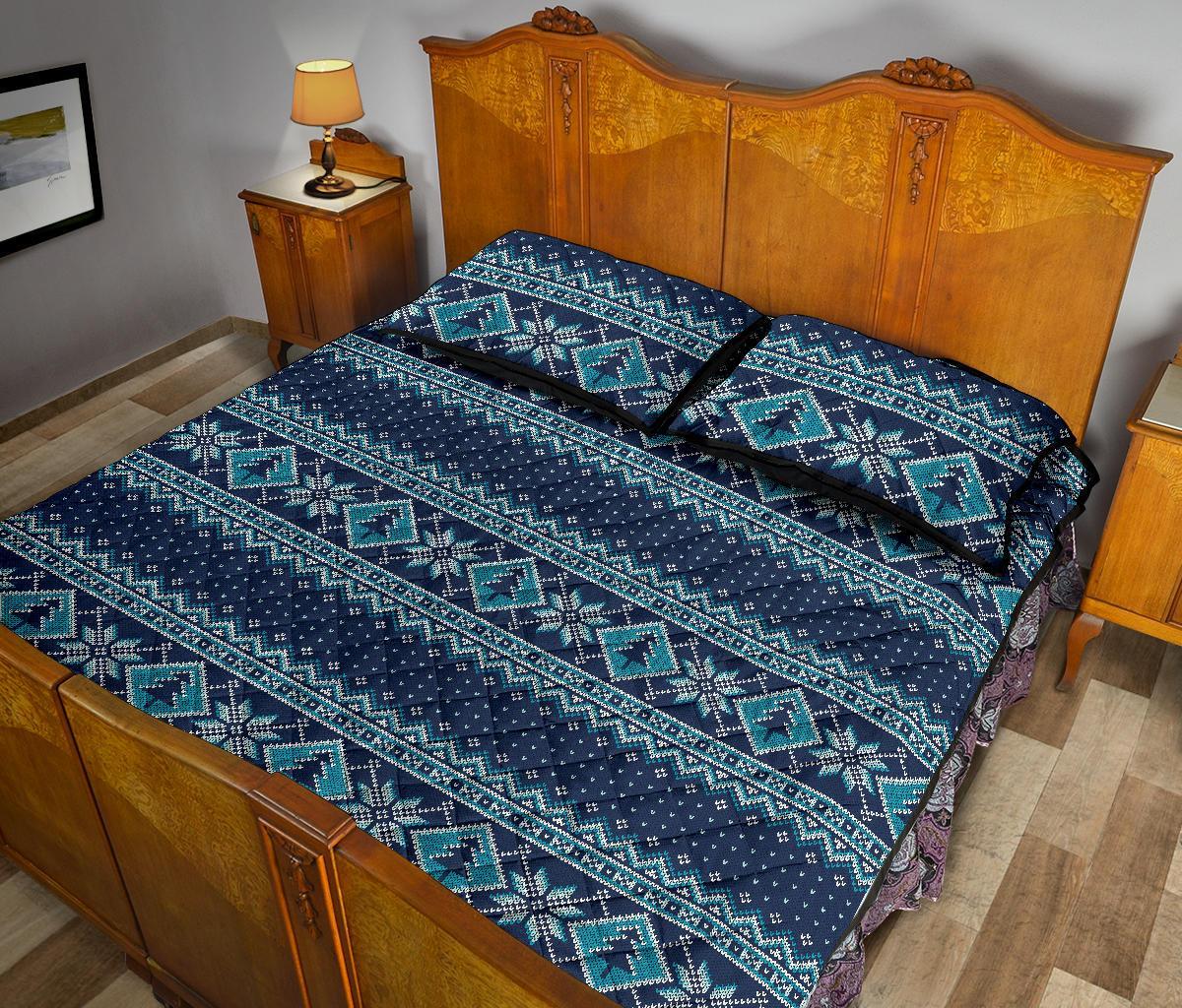 Fairisle Christmas Pattern Print Bed Set Quilt-grizzshop