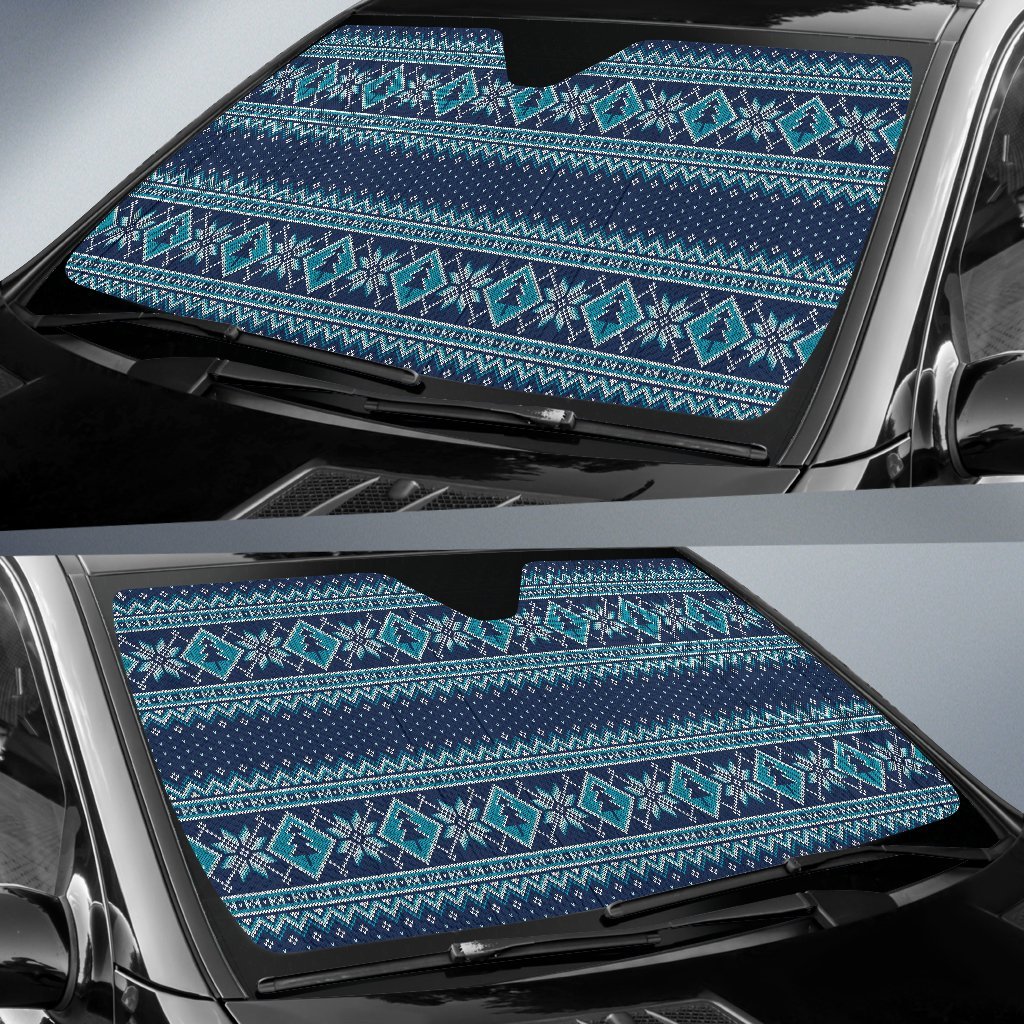 Fairisle Christmas Pattern Print Car Sun Shade-grizzshop