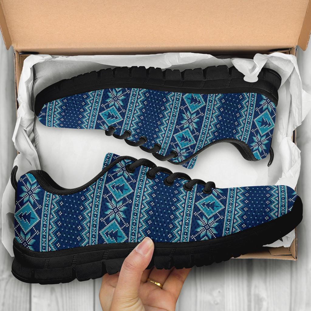 Fairisle Christmas Pattern Print Sneaker Shoes For Men Women-grizzshop