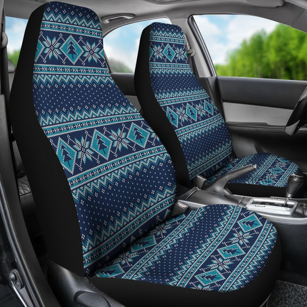 Fairisle Christmas Pattern Print Universal Fit Car Seat Covers-grizzshop