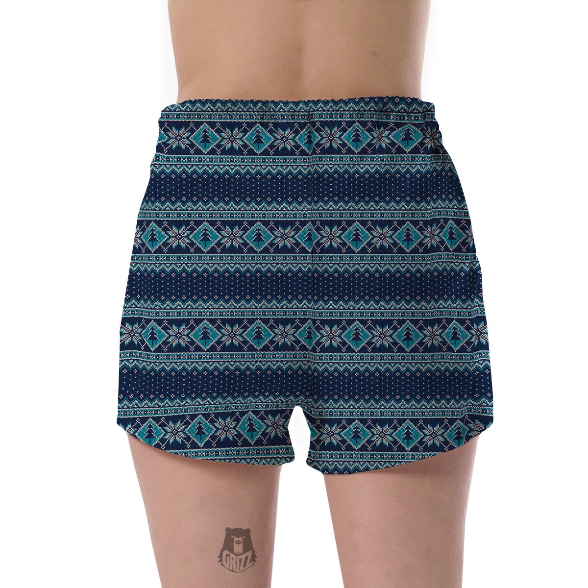 Fairisle Christmas Pattern Print Women's Shorts-grizzshop