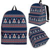 Fairisle Christmas Snowman Pattern Print Backpack-grizzshop