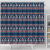 Fairisle Christmas Snowman Pattern Print Bathroom Shower Curtain-grizzshop