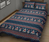 Fairisle Christmas Snowman Pattern Print Bed Set Quilt-grizzshop