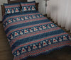 Fairisle Christmas Snowman Pattern Print Bed Set Quilt-grizzshop