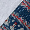 Fairisle Christmas Snowman Pattern Print Blanket-grizzshop