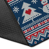 Fairisle Christmas Snowman Pattern Print Floor Mat-grizzshop