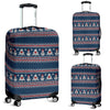 Fairisle Christmas Snowman Pattern Print Luggage Cover Protector-grizzshop