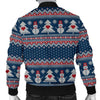 Fairisle Christmas Snowman Pattern Print Men's Bomber Jacket-grizzshop