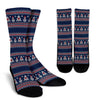 Fairisle Christmas Snowman Pattern Print Unisex Crew Socks-grizzshop