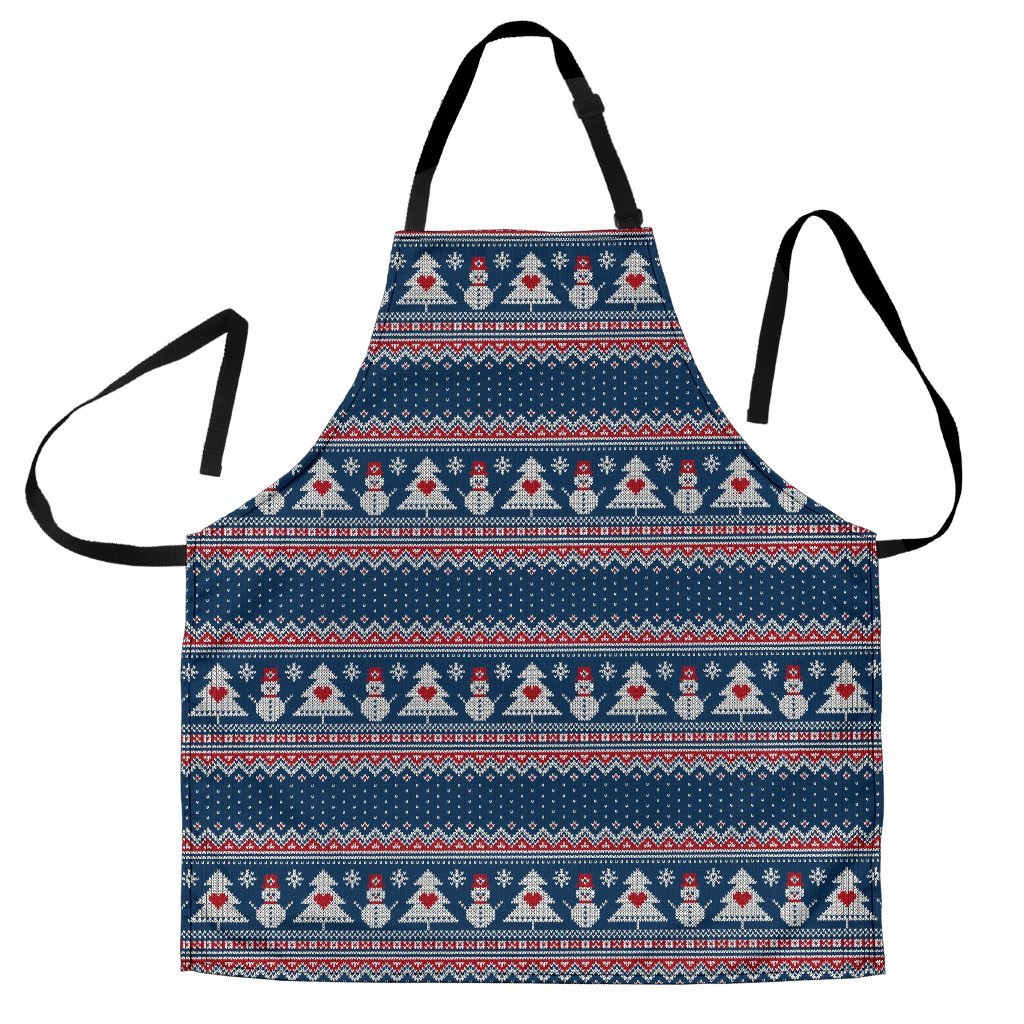 Fairisle Christmas Snowman Pattern Print Women's Apron-grizzshop