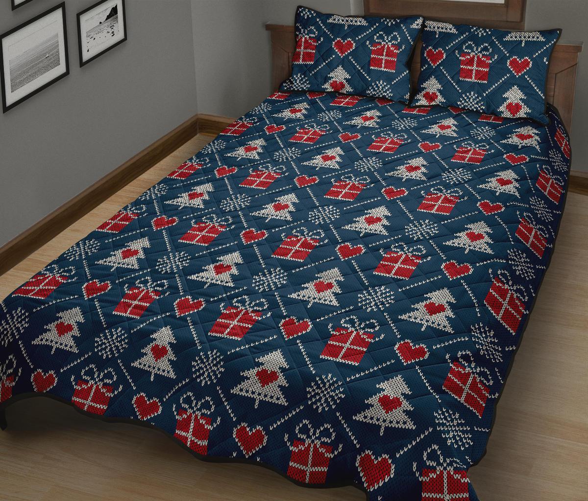 Fairisle Gift Christmas Pattern Print Bed Set Quilt-grizzshop