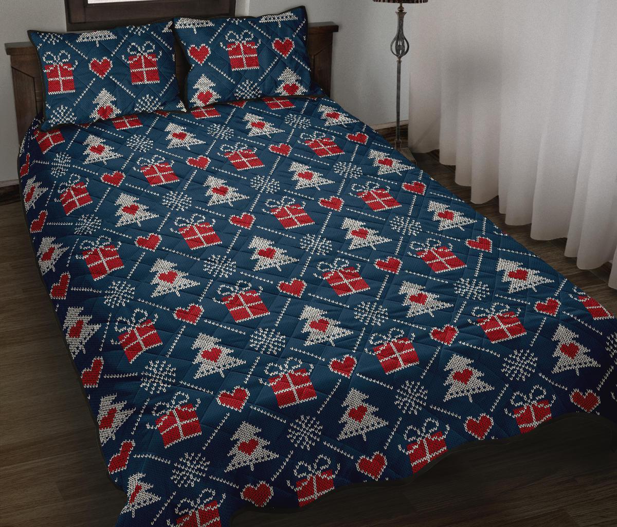 Fairisle Gift Christmas Pattern Print Bed Set Quilt-grizzshop