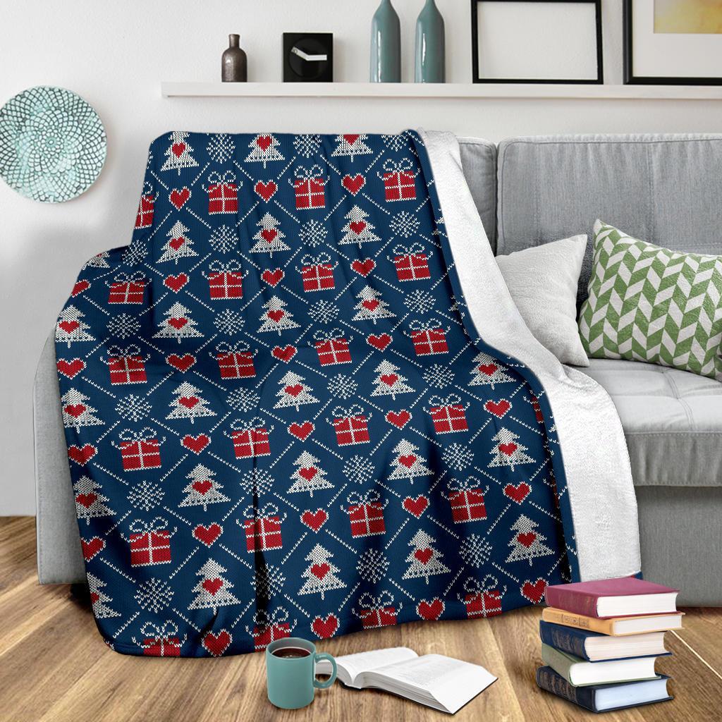 Fairisle Gift Christmas Pattern Print Blanket-grizzshop