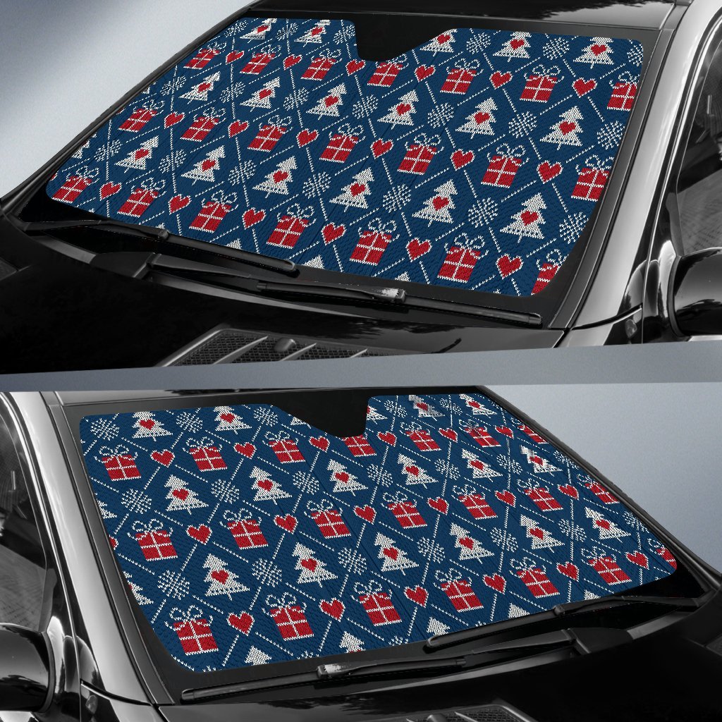 Fairisle Gift Christmas Pattern Print Car Sun Shade-grizzshop