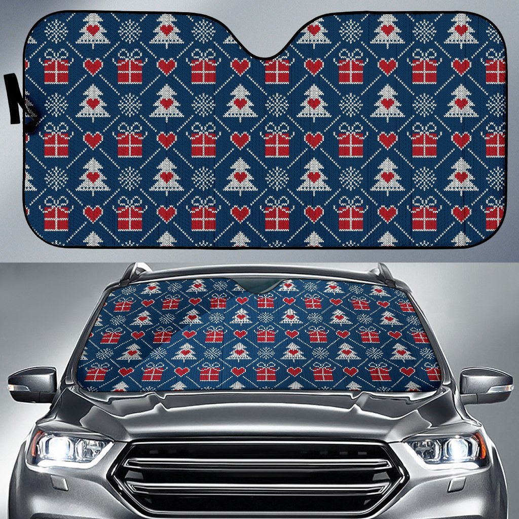Fairisle Gift Christmas Pattern Print Car Sun Shade-grizzshop