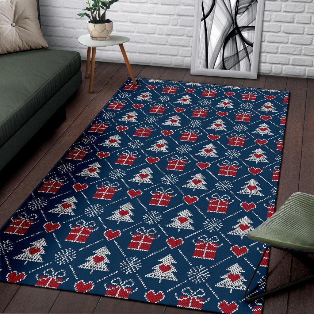 Fairisle Gift Christmas Pattern Print Floor Mat-grizzshop