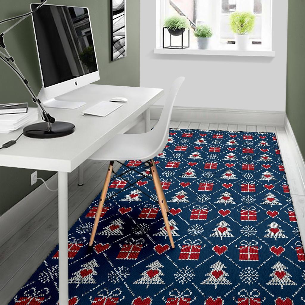 Fairisle Gift Christmas Pattern Print Floor Mat-grizzshop