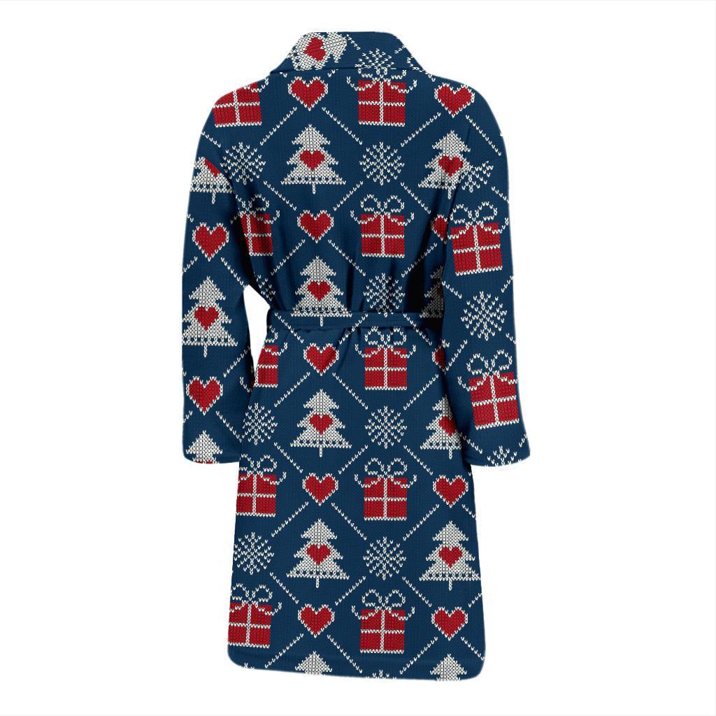 Fairisle Gift Christmas Pattern Print Men Long Robe-grizzshop