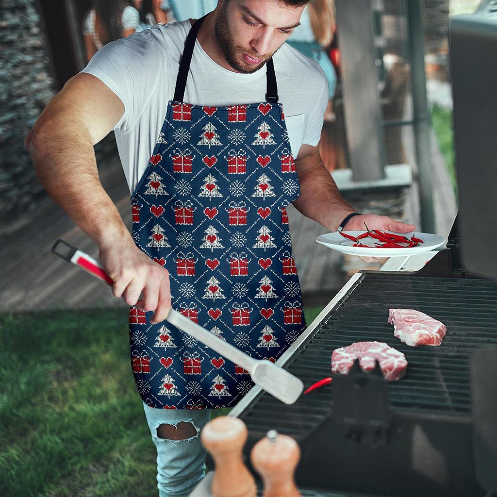 Fairisle Gift Christmas Pattern Print Men's Apron-grizzshop