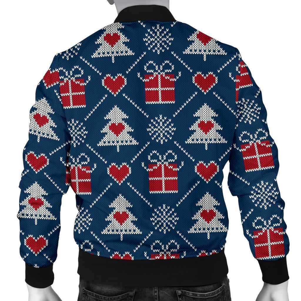 Fairisle Gift Christmas Pattern Print Men's Bomber Jacket-grizzshop