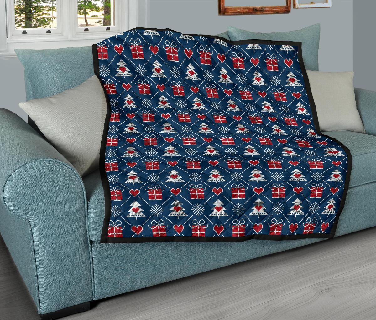 Fairisle Gift Christmas Pattern Print Quilt-grizzshop